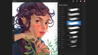 Drawing of fantasy character in Procreate for ImagineFX magazine cover, by artist Fatemeh Haghnejad