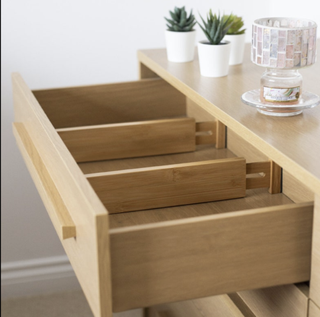 kitchen drawer dividers in a wood drawer
