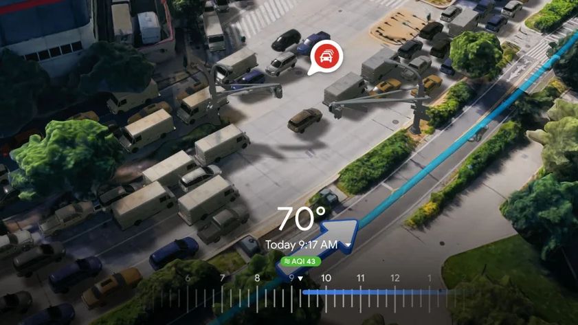 A live shot of the new Google Maps feature, Immersive View for Routes
