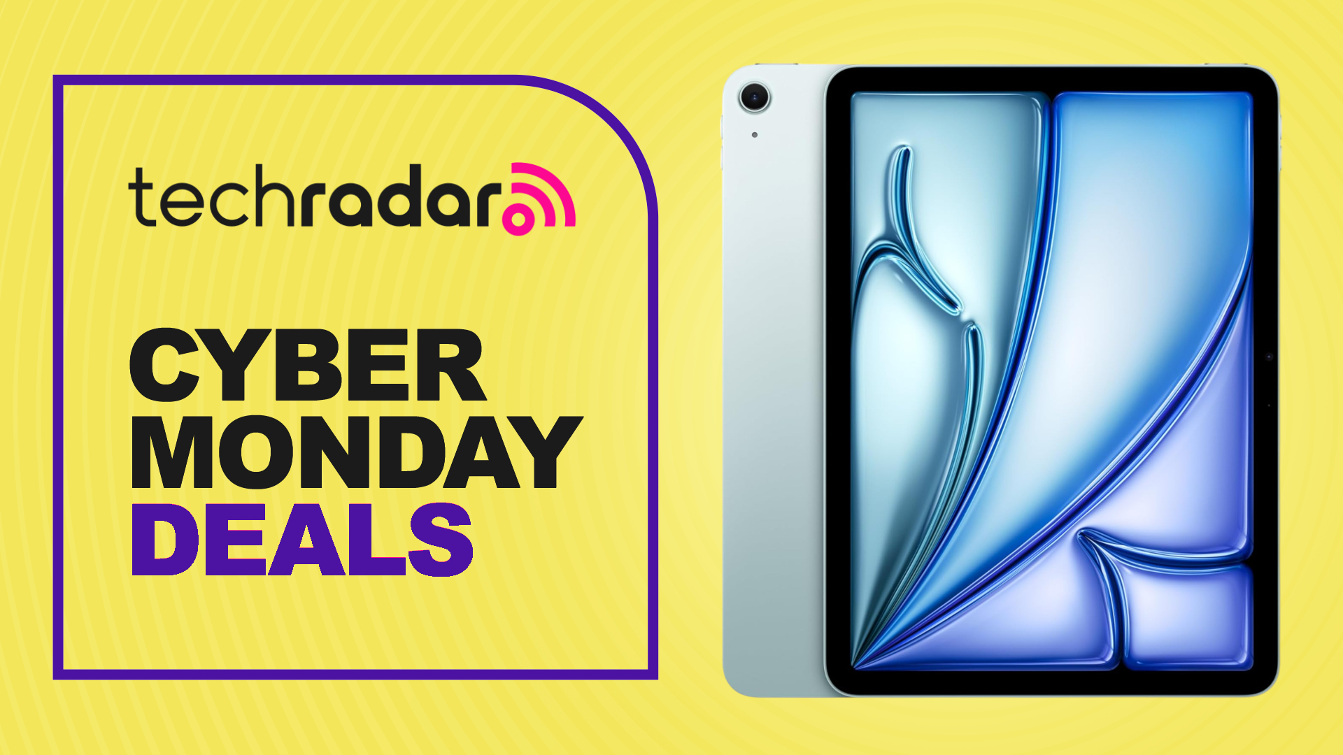 An iPad Air on a yellow deals background