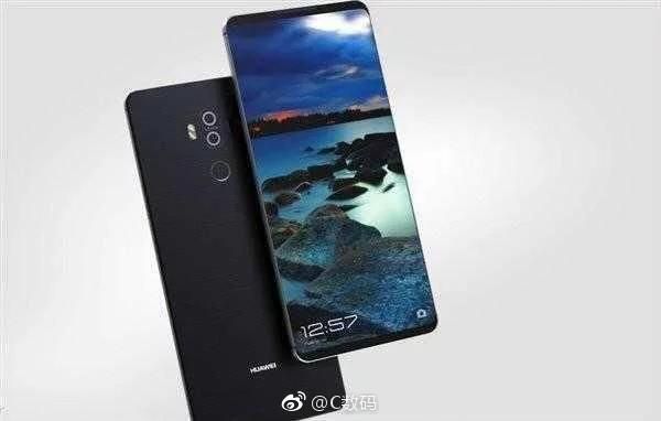 The edge-to-edge display of the Huawei Mate 10 render. Credit: Weibo