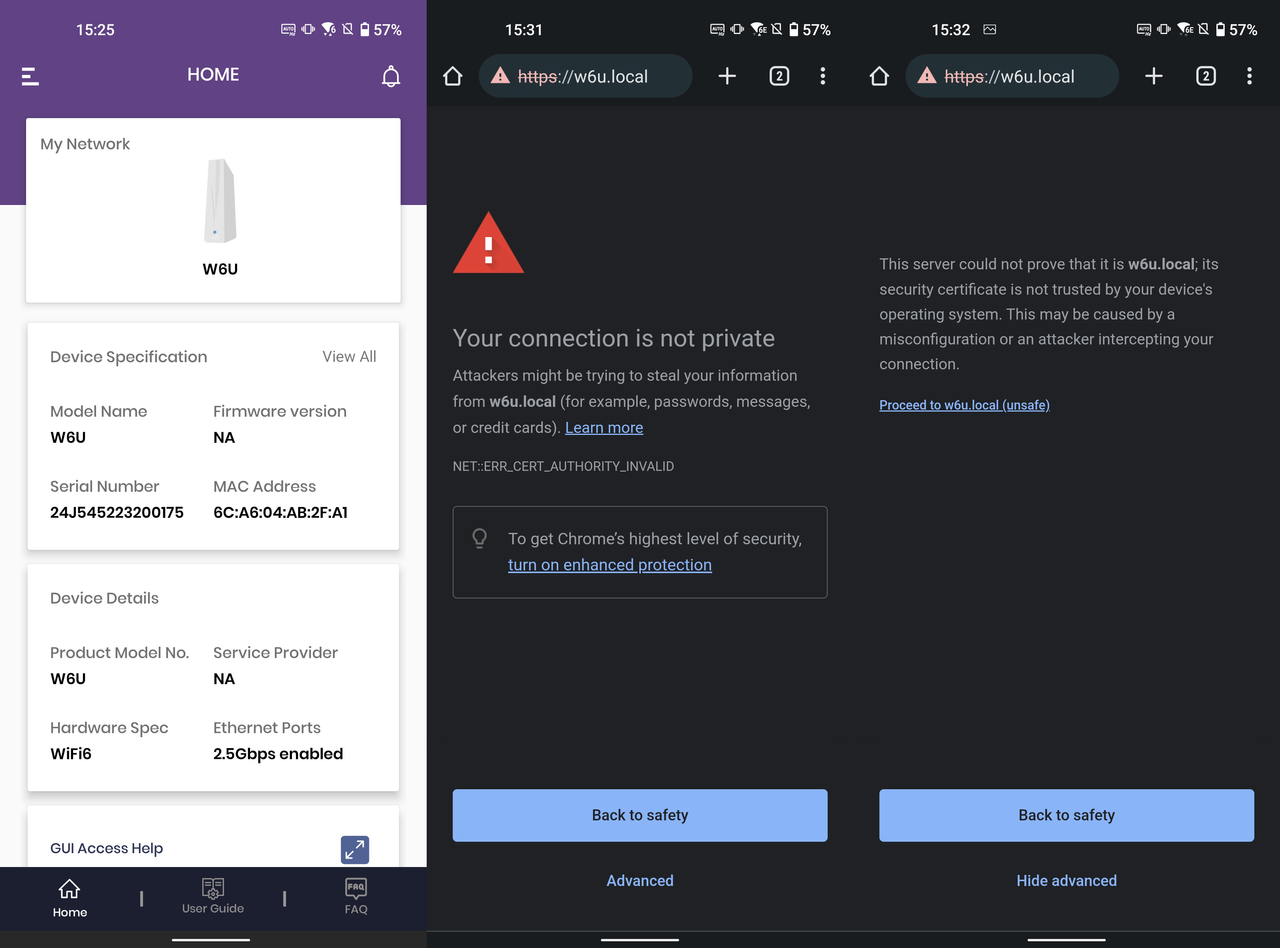 Arris Surfboard Wi-Fi 6E upgrade kit app screenshots