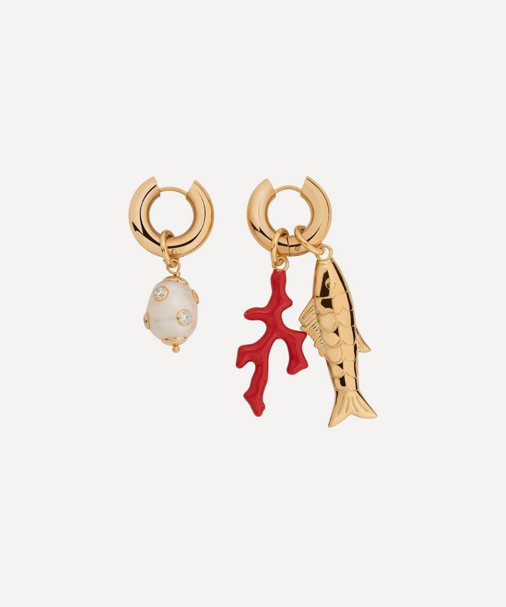 14ct Gold-Plated Reef Hoop Earrings