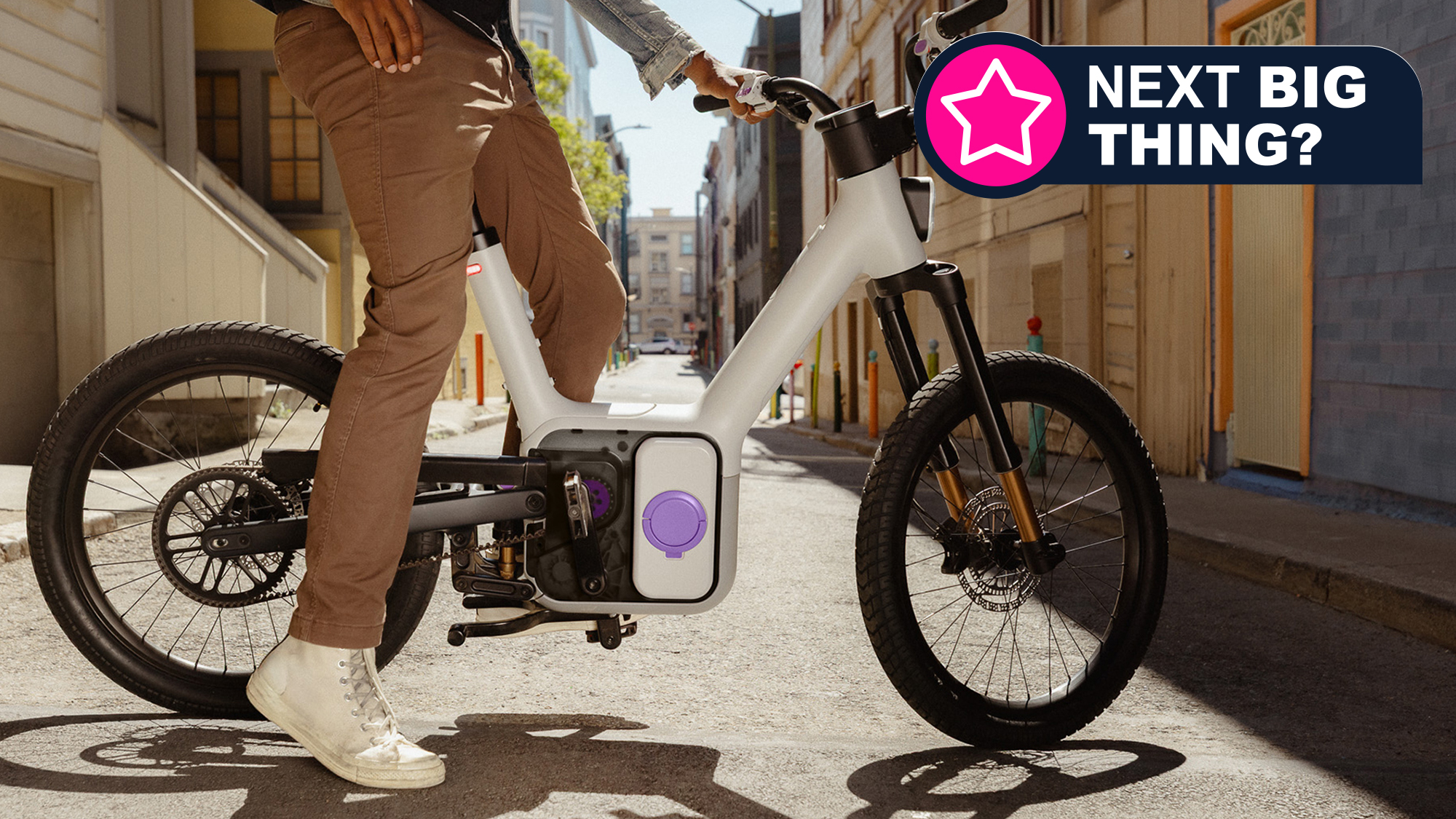 A man sitting on the Also TM-B e-bike