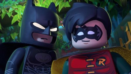 Batman and Robin stand together in Lego Batman: Legacy of the Dark Knight