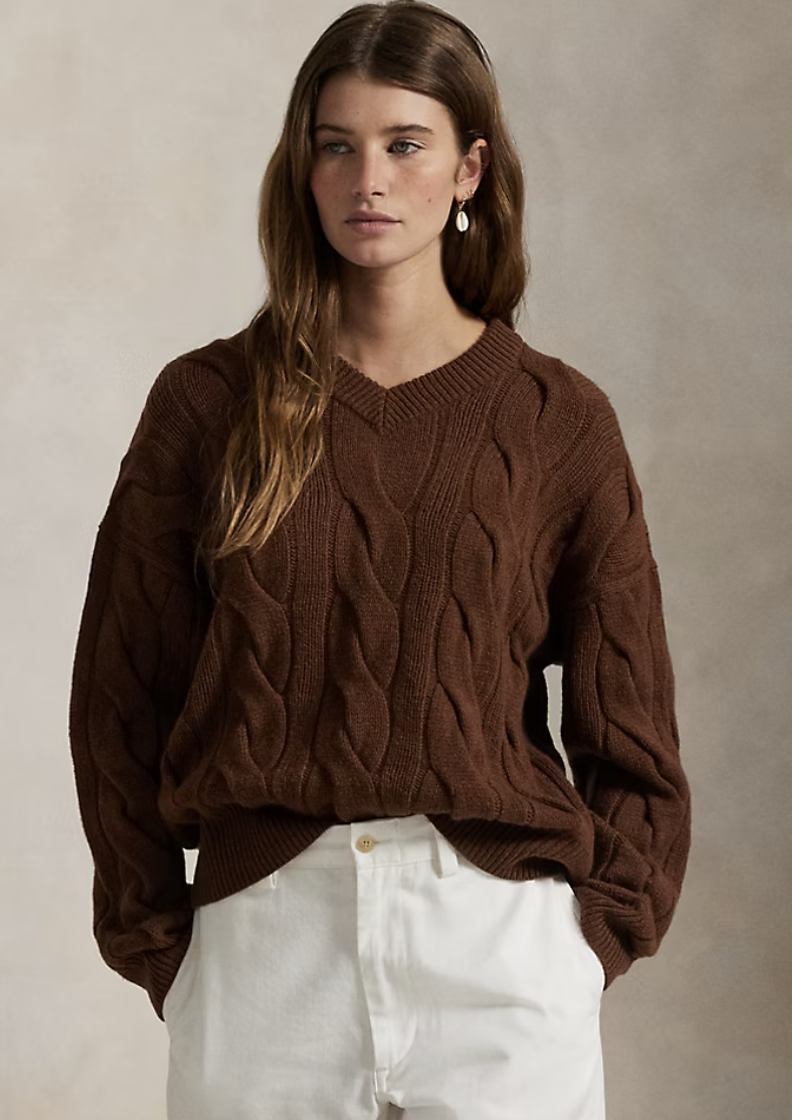 Ralph Lauren, Cable-Knit V-Neck Jumper