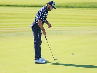 Max Homa missing a short putt at the Ryder Cup