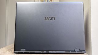 MSI Prestige 16 AI EVO (2025) review unit on desk