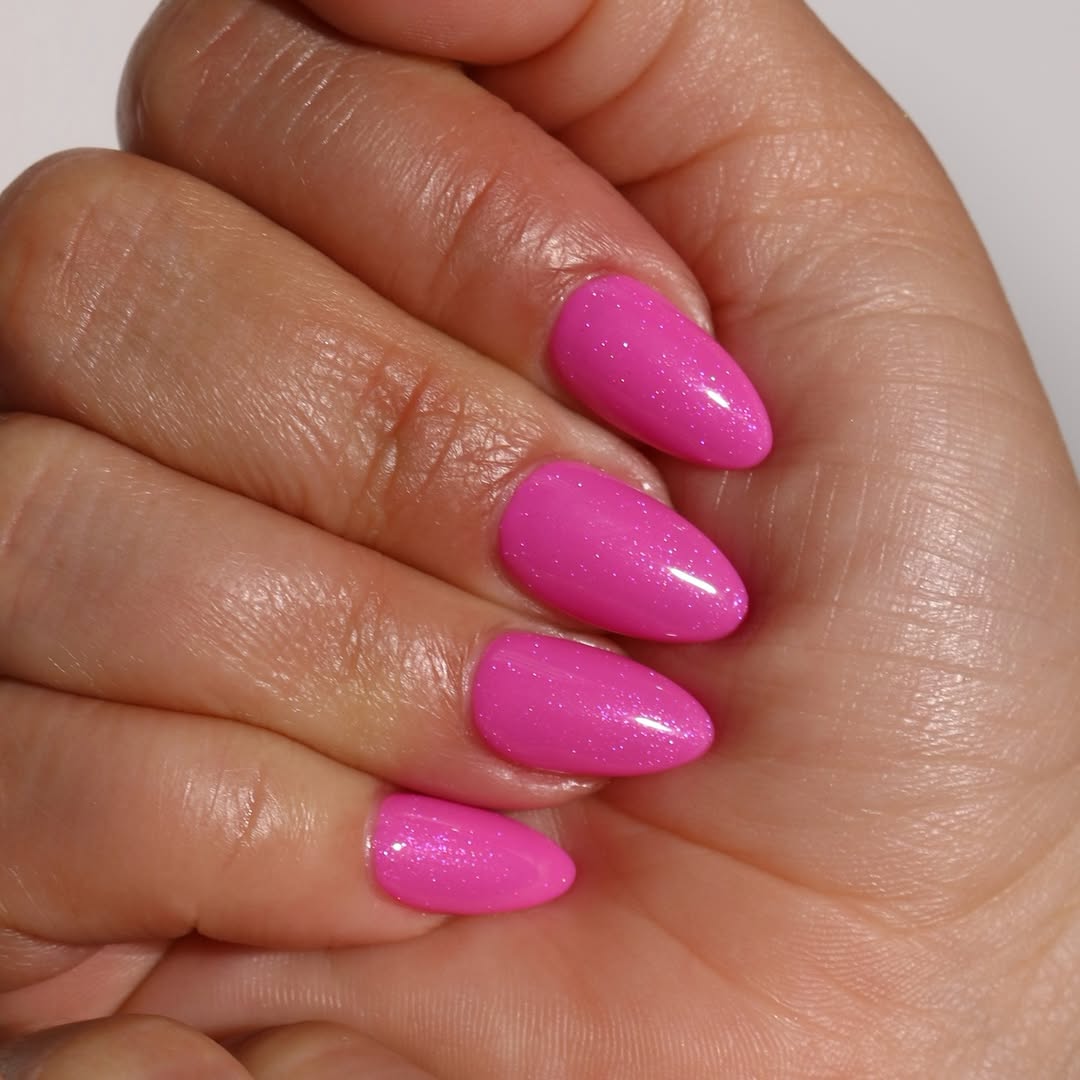pink glitter nails