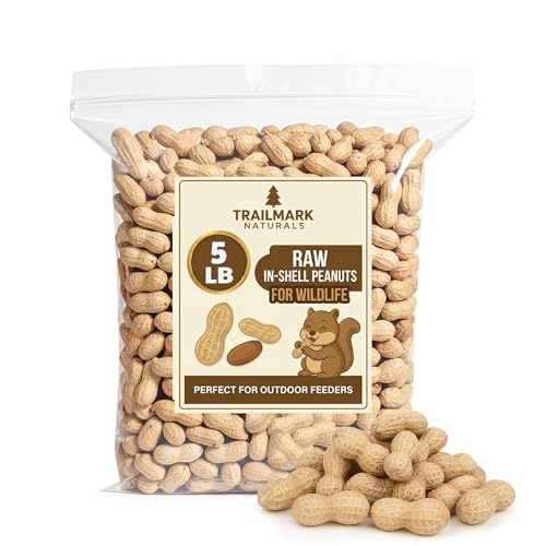 Trailmark Naturals - 5 Lb - Raw Peanuts for Squirrels, Raw in Shell Peanuts for Birds and Wildlife- Squirrel Food, Wild Bird Seed - Grown in the Usa