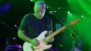 David Gilmour playing his 0001 Fender Stratocaster