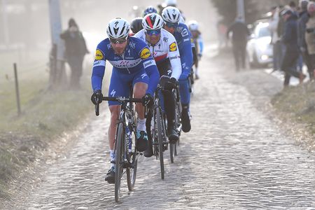 Florian Senechal works the front of Le Samyn for Quick-Step
