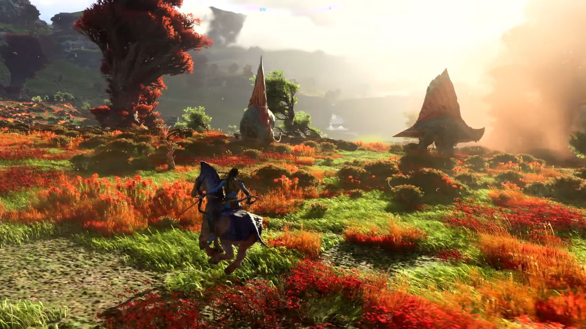 green and red field on Pandora