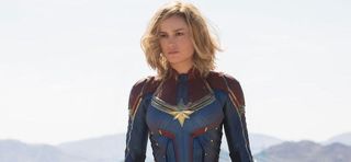 brie larson's captain marvel in costume