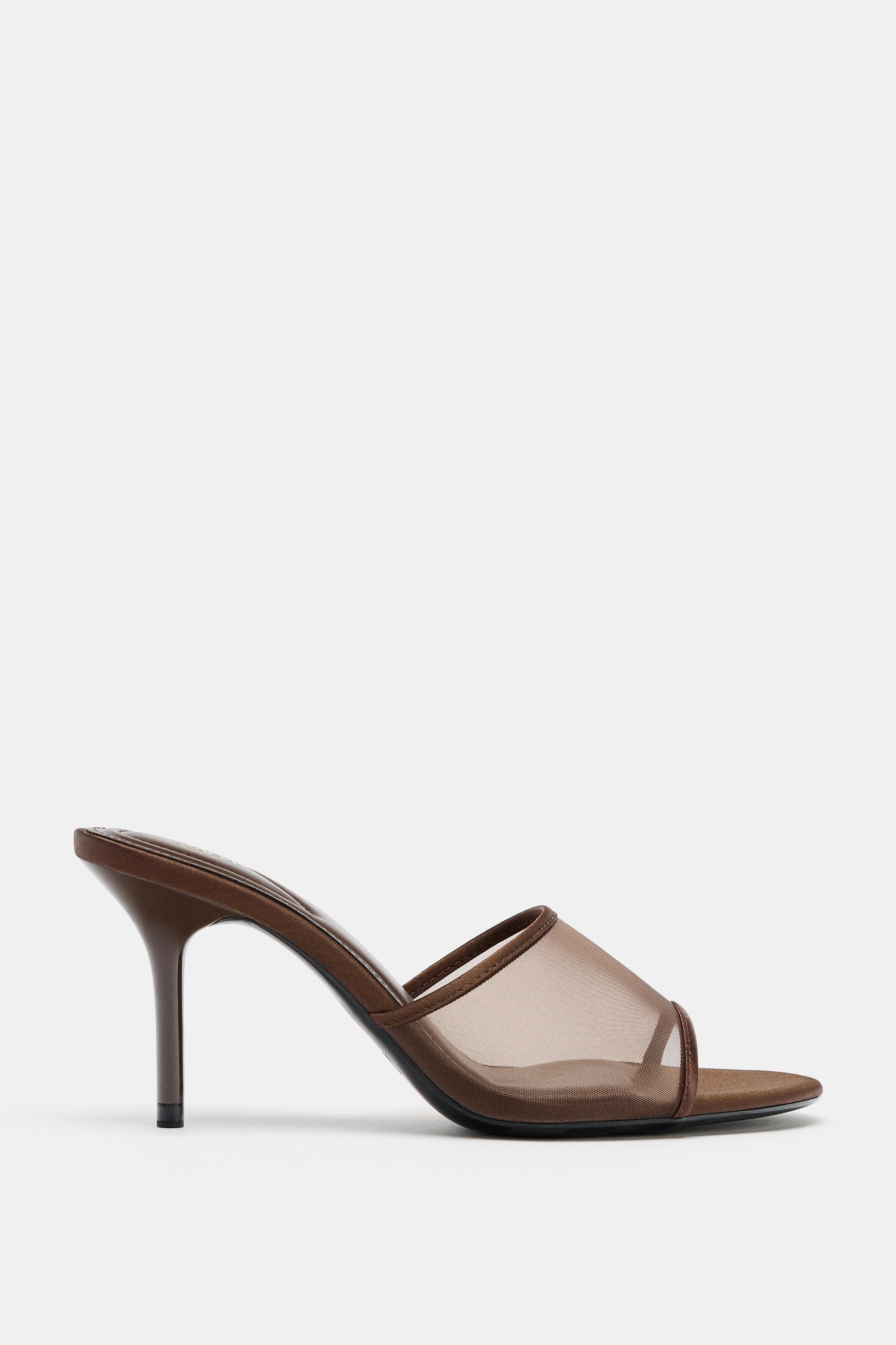 Mesh Heeled Sandals