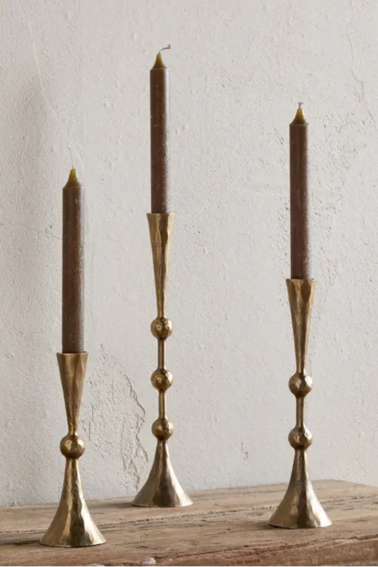 nkuku, Javanee Candle Holder - Antique Brass