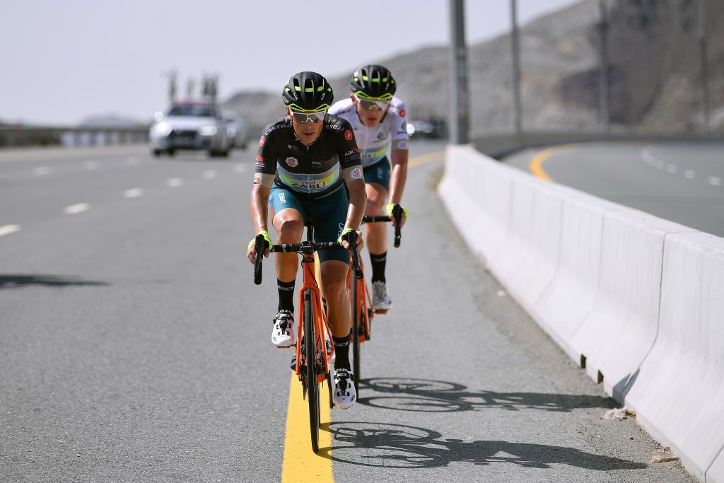 The two breakaway riders