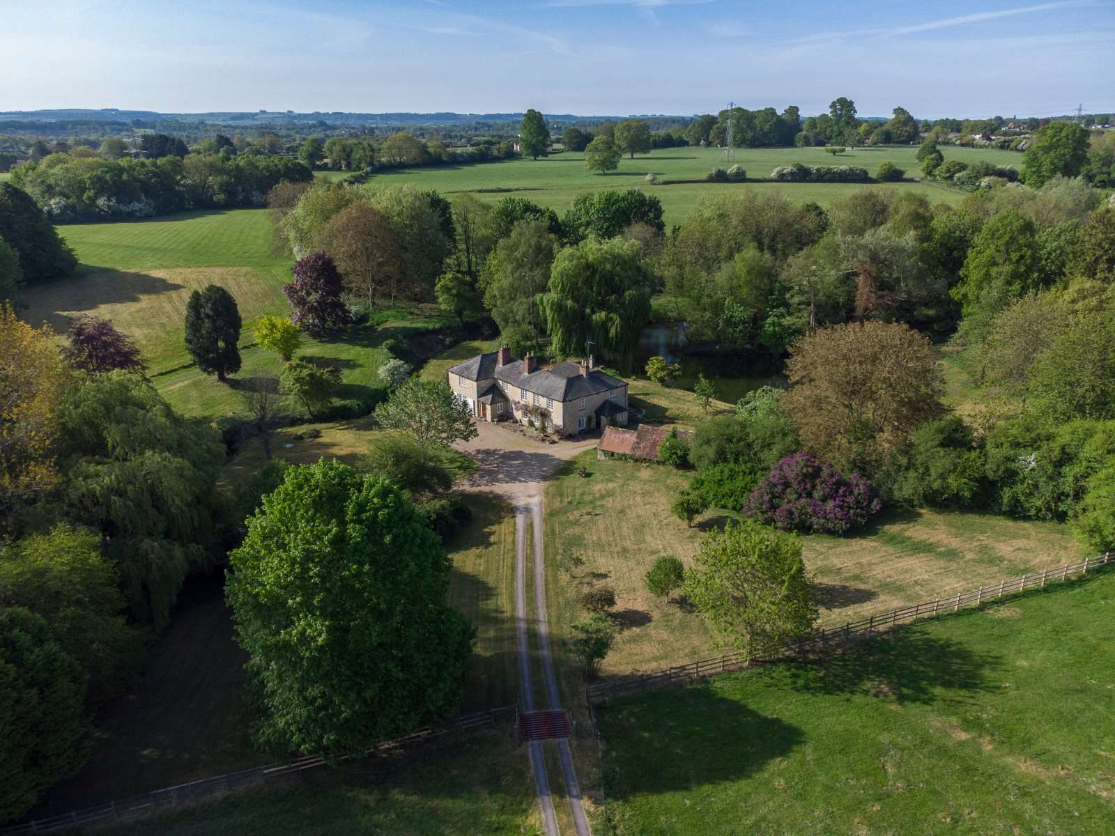 An aerial view of Fox Mill Farm