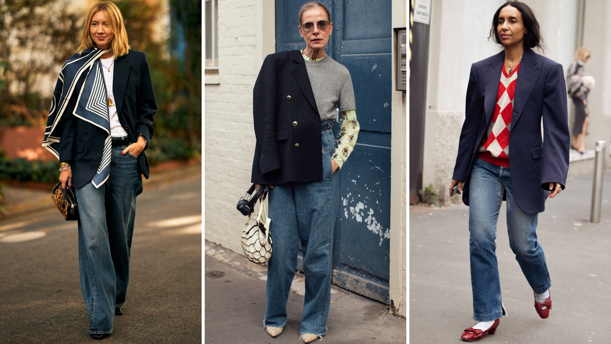 blazer and jeans styling hack, women wearing blazers and jeans