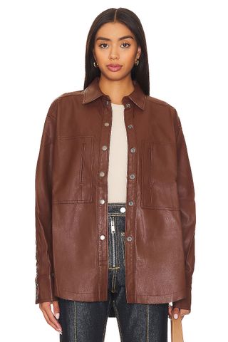 Easy Rider Faux Leather Shacket