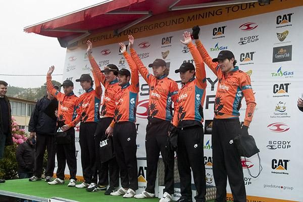 Local joy: Genesys Wealth Advisers took out the team time trial on stage three in Queenstown.