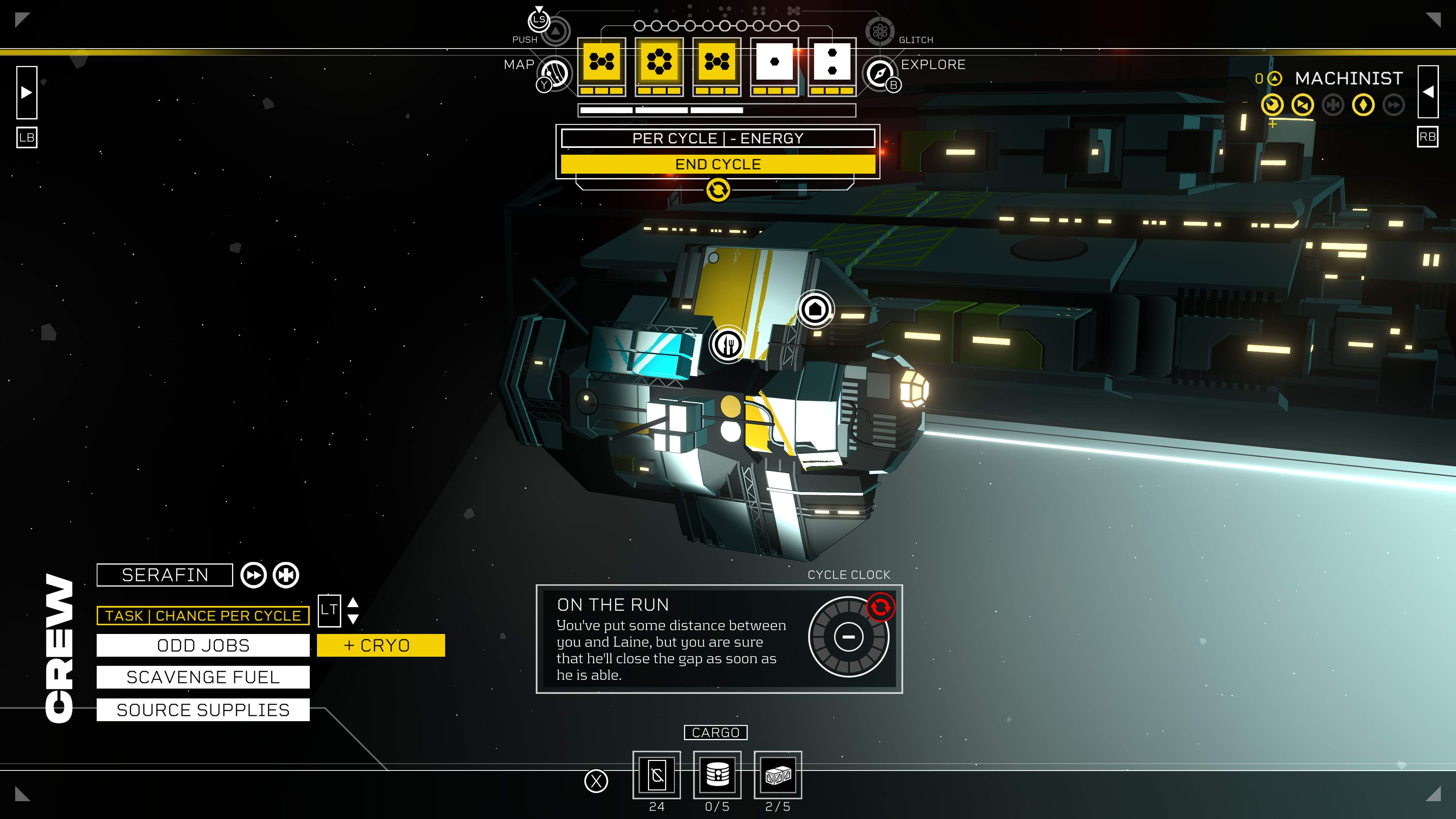 Screenshot of Citizen Sleeper 2: Starward Vector on Xbox Series X.