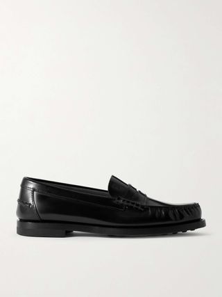 Gathered Leather Loafers