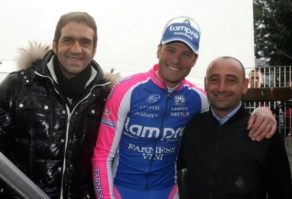 Alessandro Petacchi (Lampre) with Franco Ballerini and Paolo Bettini
