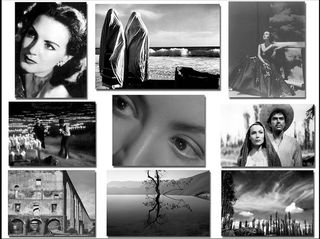 Collage of black and white images