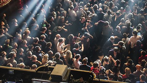 A crowd at a prog gig