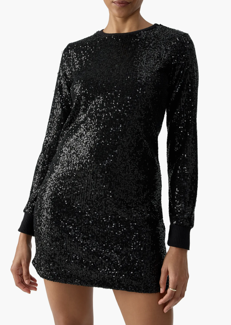 Sanctuary Sparkle Here Sequin Long Sleeve Minidress