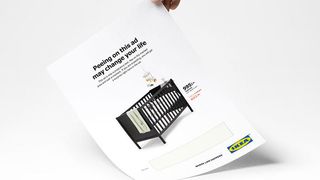 Ikea ad showing a crib 