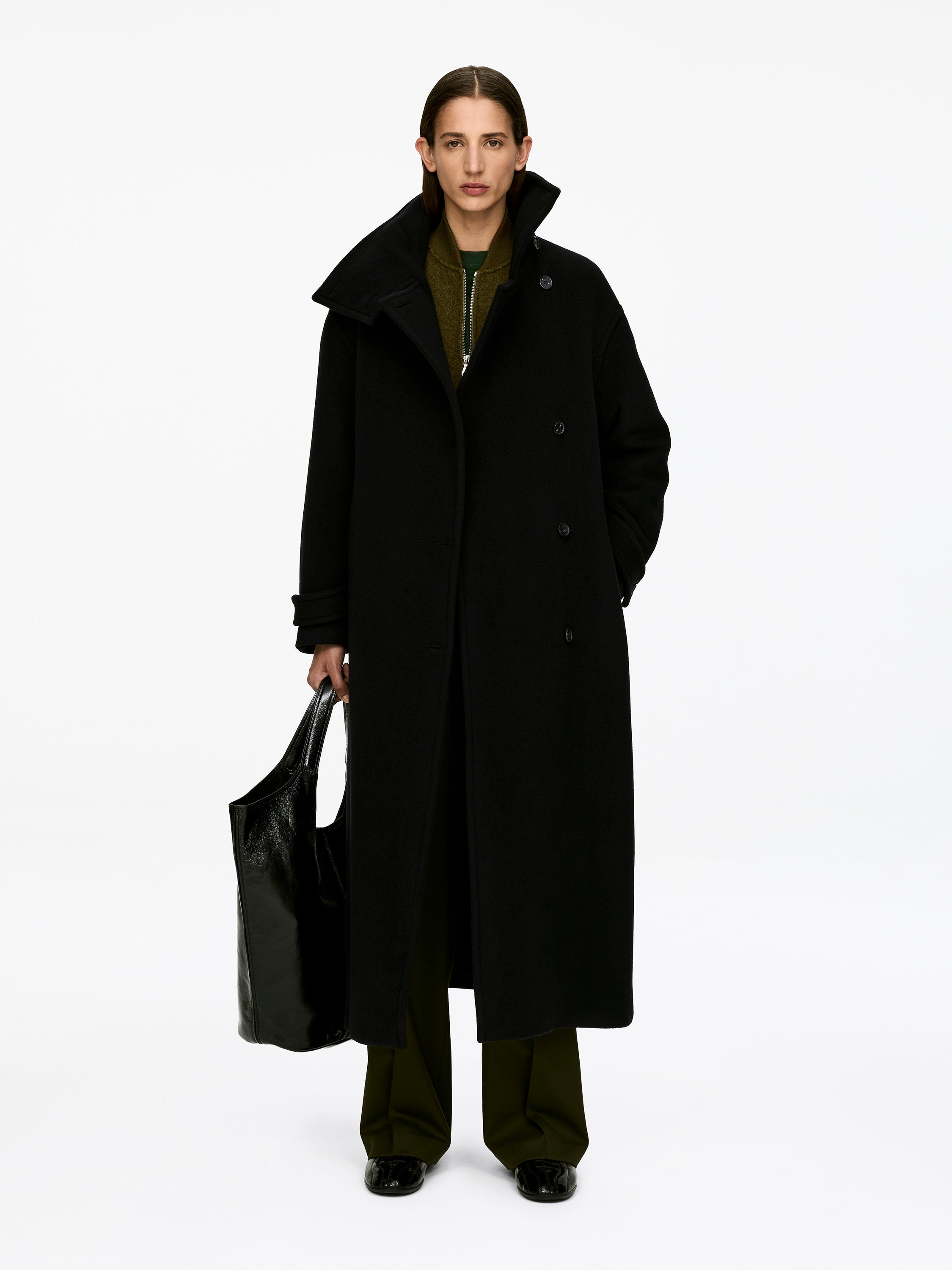 Oversized Wool-Blend Coat &amp;ndash; Black &amp;ndash; Women &amp;ndash; Arket Gb