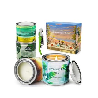 A collection of citronella candles