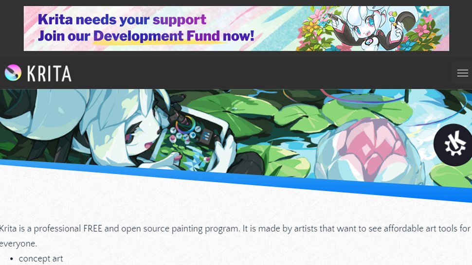 Website screenshot for Krita