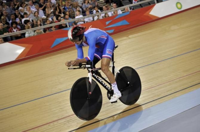 Czech Republic's Jiri Jezek competes in the Men's Individual C4 Pursuit qualifying during the London 2012 Paralympic Games