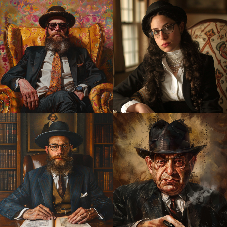 Midjourney response to prompt Jewish boss bossy