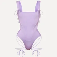 Elizabeth Corseted Swimsuit in Lilac, £429 | Dilara Findikoglu