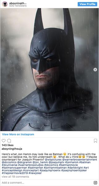Jon Hamm as Batman fan artwork