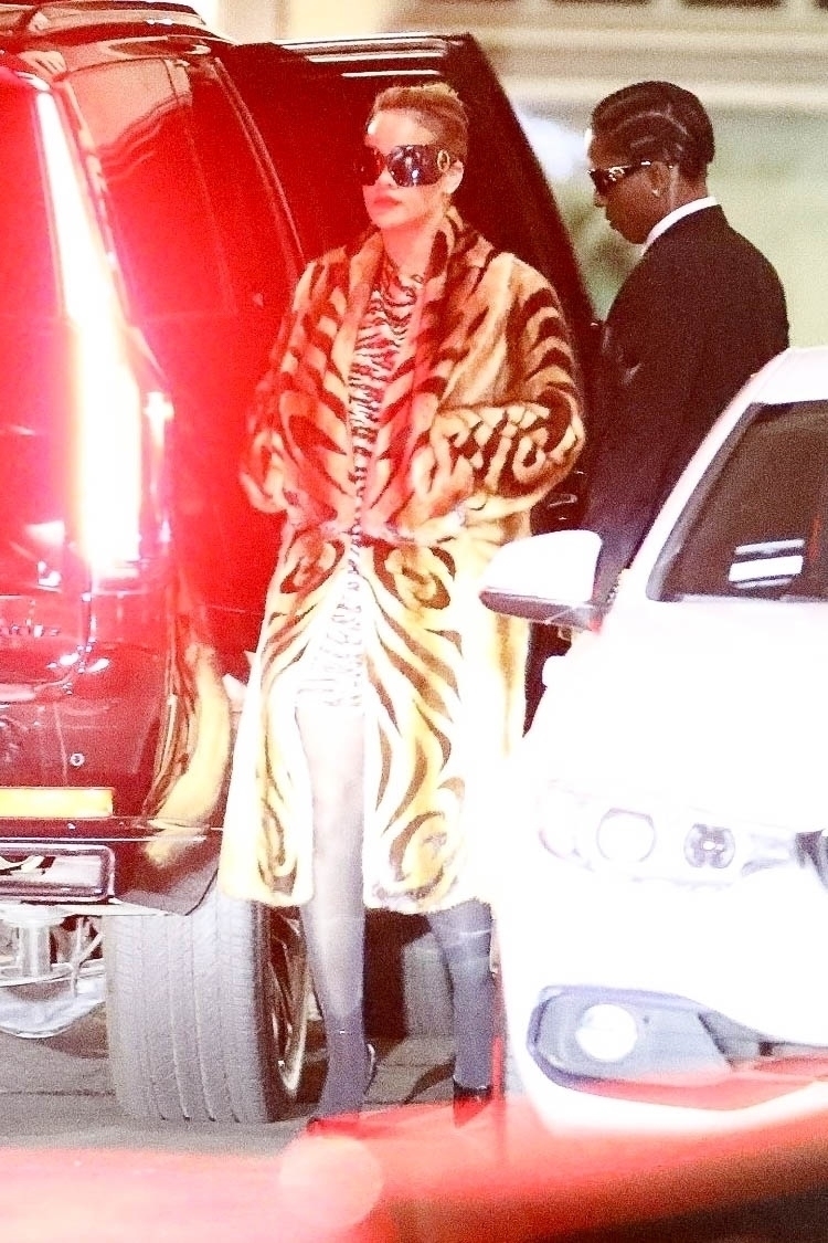 Rihanna wearing tiger print in 2023