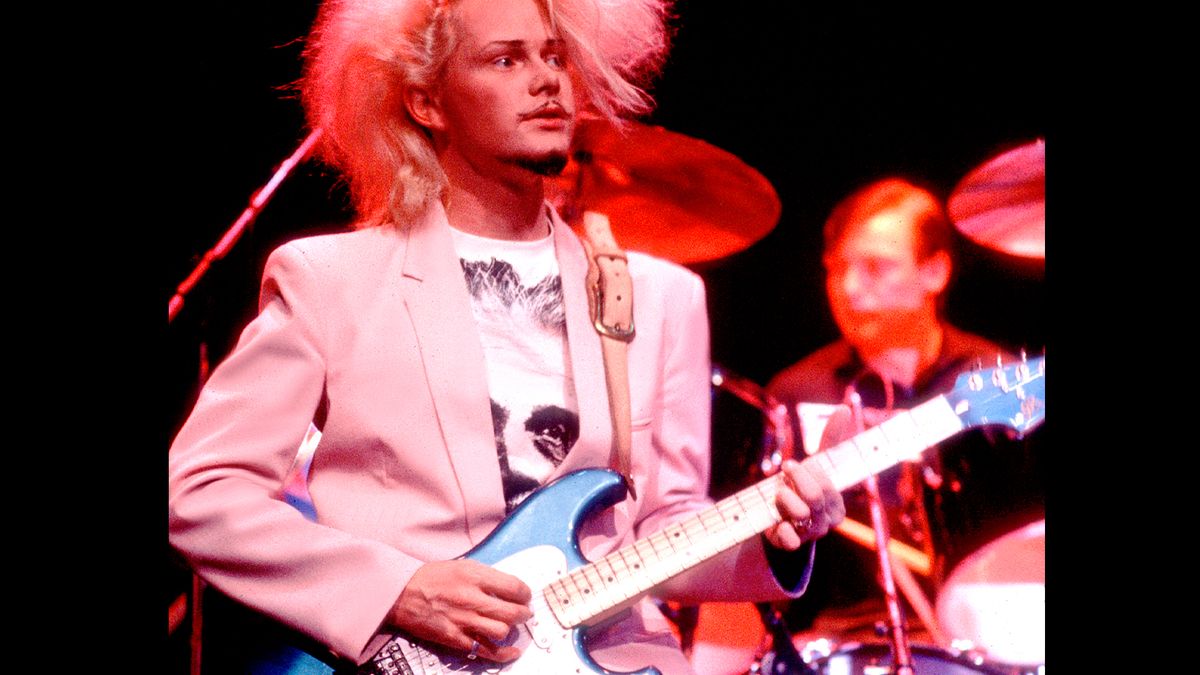 Guitarist Gary McDowell and drummer Richard Brown of Modern English perform at the Park West in Chicago, Illinois, May 6, 1983.