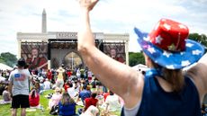 Attendees at White House-backed Rededicate 250 religious rally on the National Mall