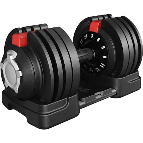 Yaheetech Adjustable Dumbbells 24kg Dumbbell Set 12 in 1 Adjustable Weights With Non-Slip Handle &amp;amp; Safety Locking Mechanism, Home Gym Strength Training Equipment for Full Bodybuilding