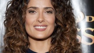 Salma Hayek pictured with corkscrew hair curls