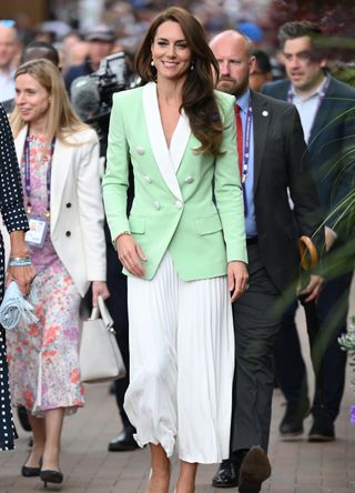 Kate Middelton in a pale green blazer at Wimbledon 2023