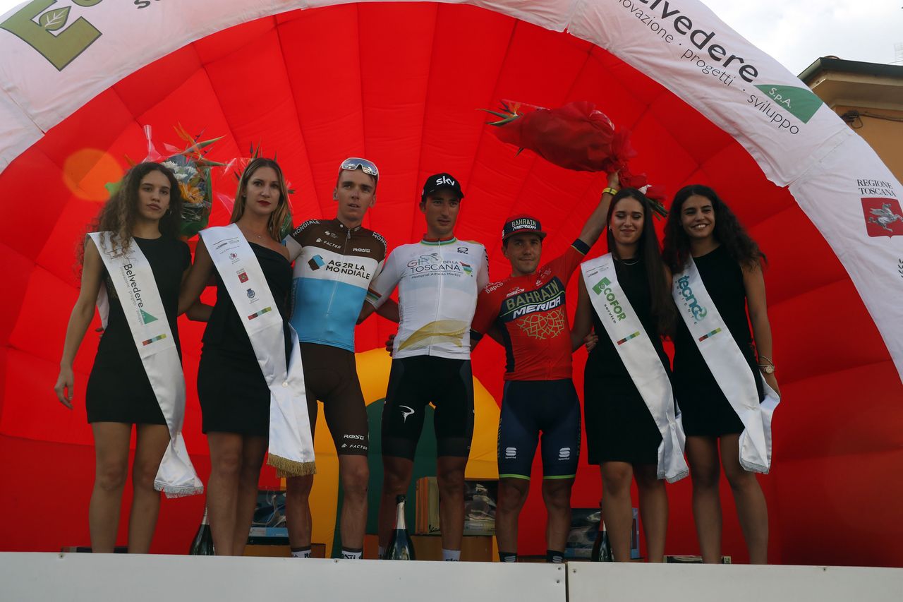 The podium at the Giro della Toscana