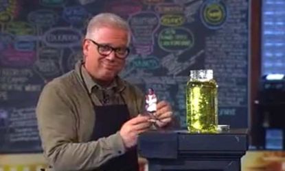1 Obama bobblehead + 1 jar of "urine" = Art, according to Glenn Beck