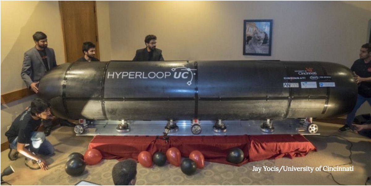 University of Cincinnati&#039;s Hyperloop pod prototype