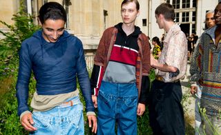 Models wear hoodies and oversized jeans at Y/Project S/S 2019