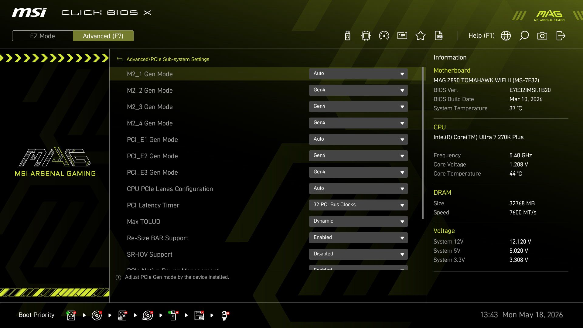MSI MAG Z890 Tomahawk Wifi II